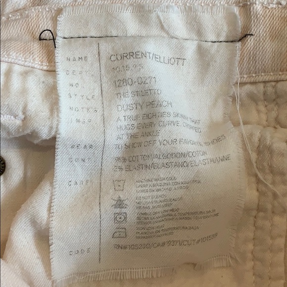 Current/Elliot “The Stiletto” Dusty Peach Jeans - Picture 9 of 14